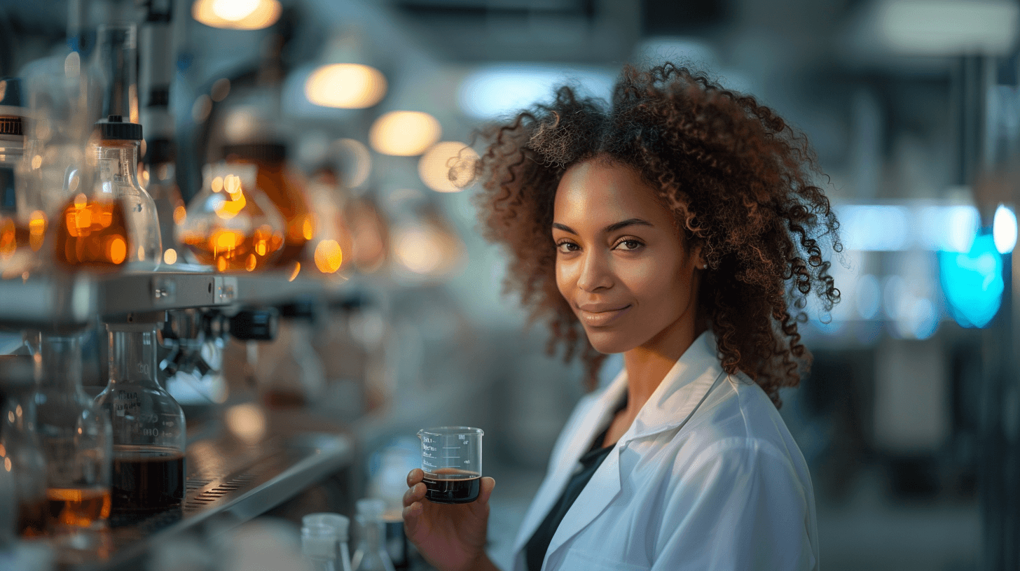 Scientist developing synthetic coffee in  the lab