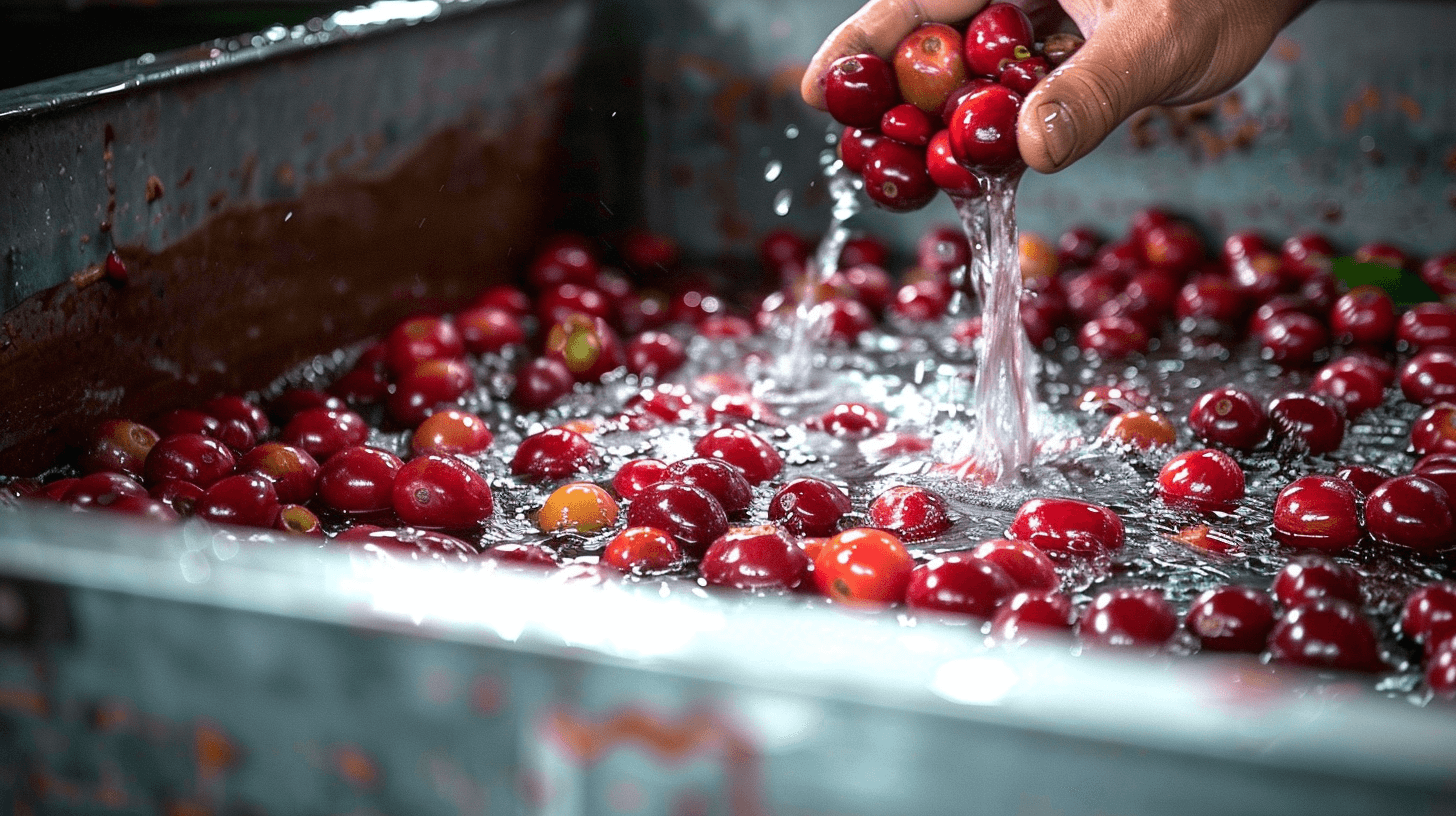 Washed process for coffee