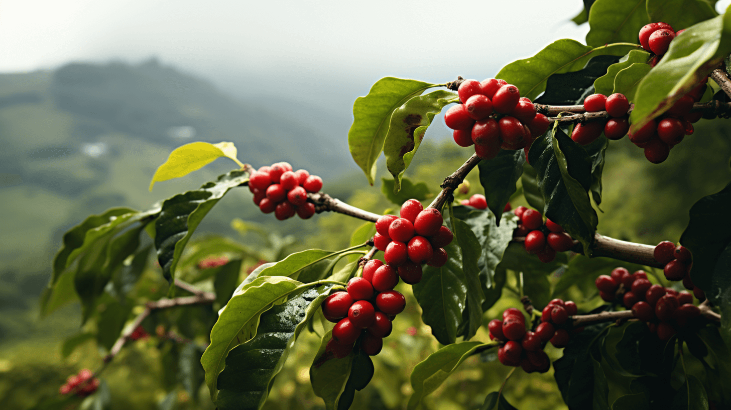 Panama Esmeralda Geisha coffee cherries in boquete 