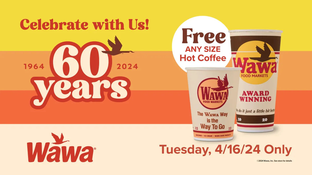 Celebrate Wawa's 60th Anniversary with Free Coffee!
