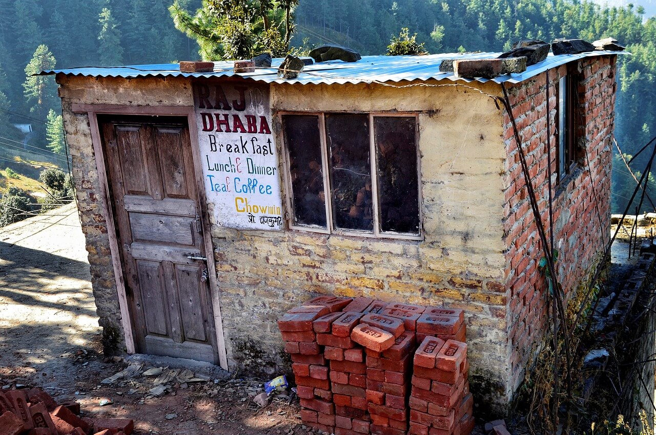 Cafe on top of mountain in India